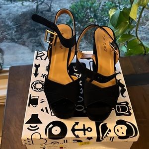 Bamboo Platform Black Heels